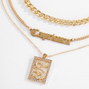 Lovely Casual Letter Gold Multilayer Necklace