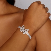 LW Sweet Sequined Butterfly Silver Bracelet