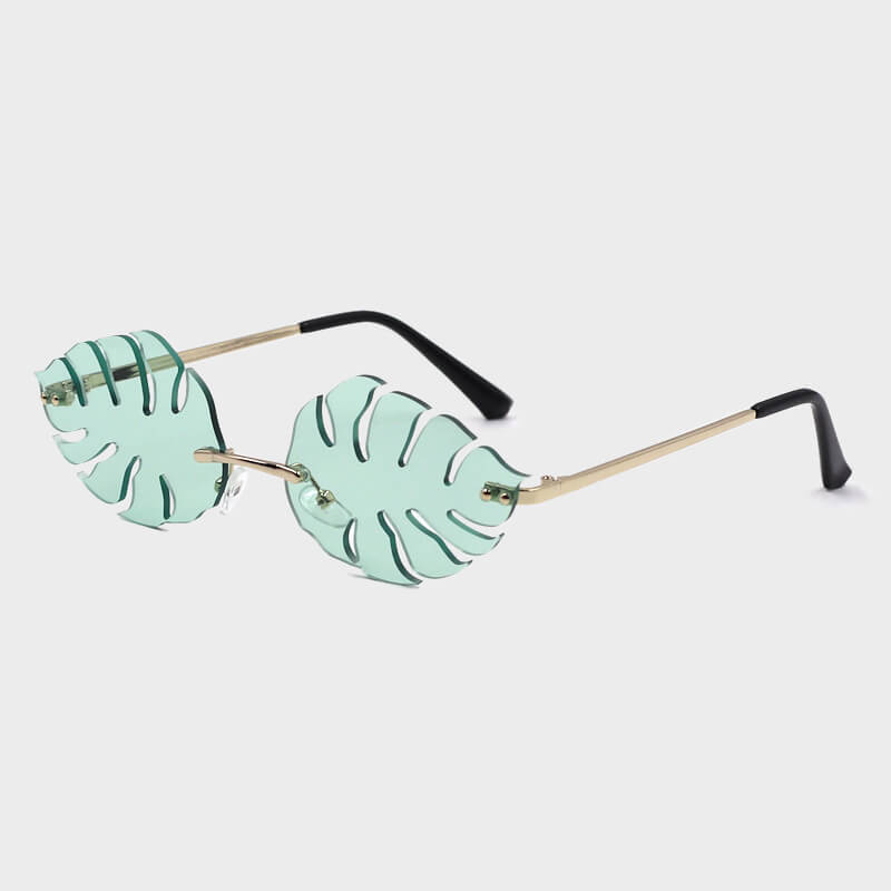 

Lovely Chic Asymmetrical Metal Decoration Green Sunglasses