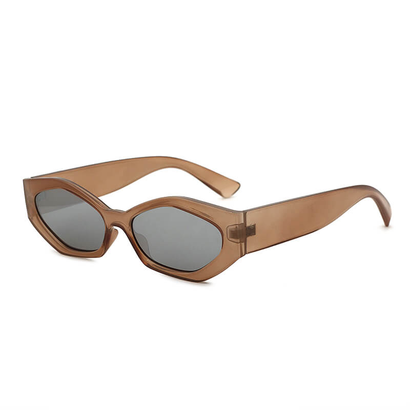 

Lovely Chic Asymmetrical Patchwork Brown Sunglasses
