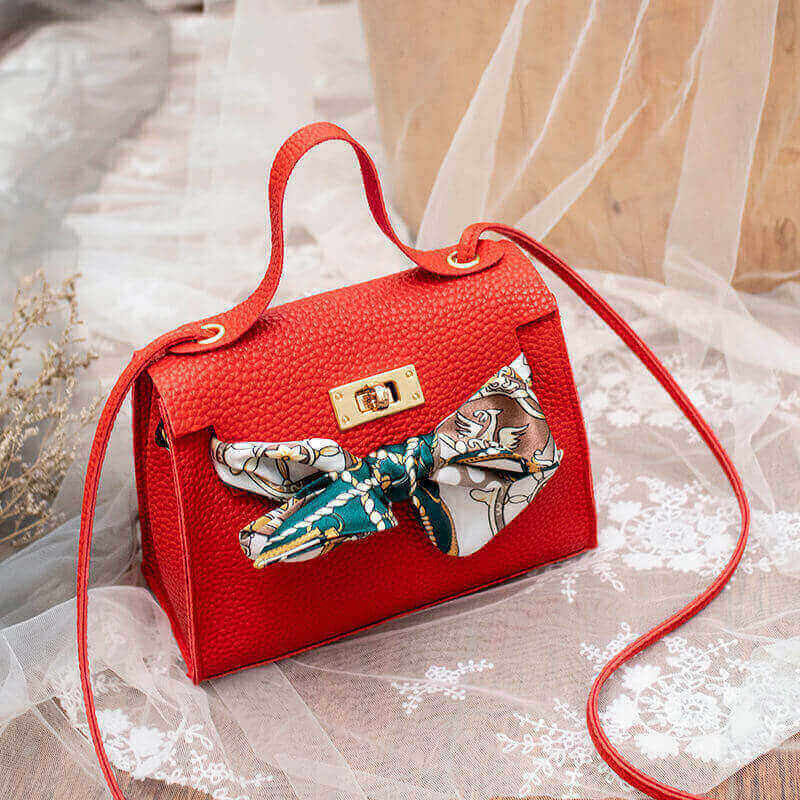 

LW Elegant Bandage Design Metal Accessories Decoration Red Crossbody Bags