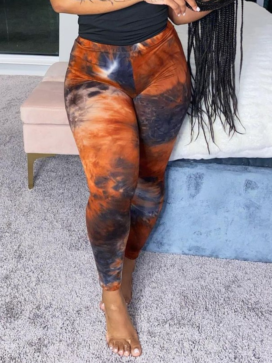 

LW Casual Mid Waist Tie-dye Jacinth Pants
