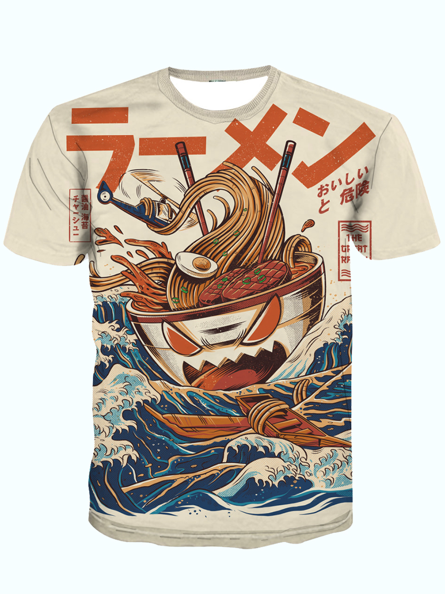 

Lovely Casual O Neck Graffiti Print White Men T-shirt
