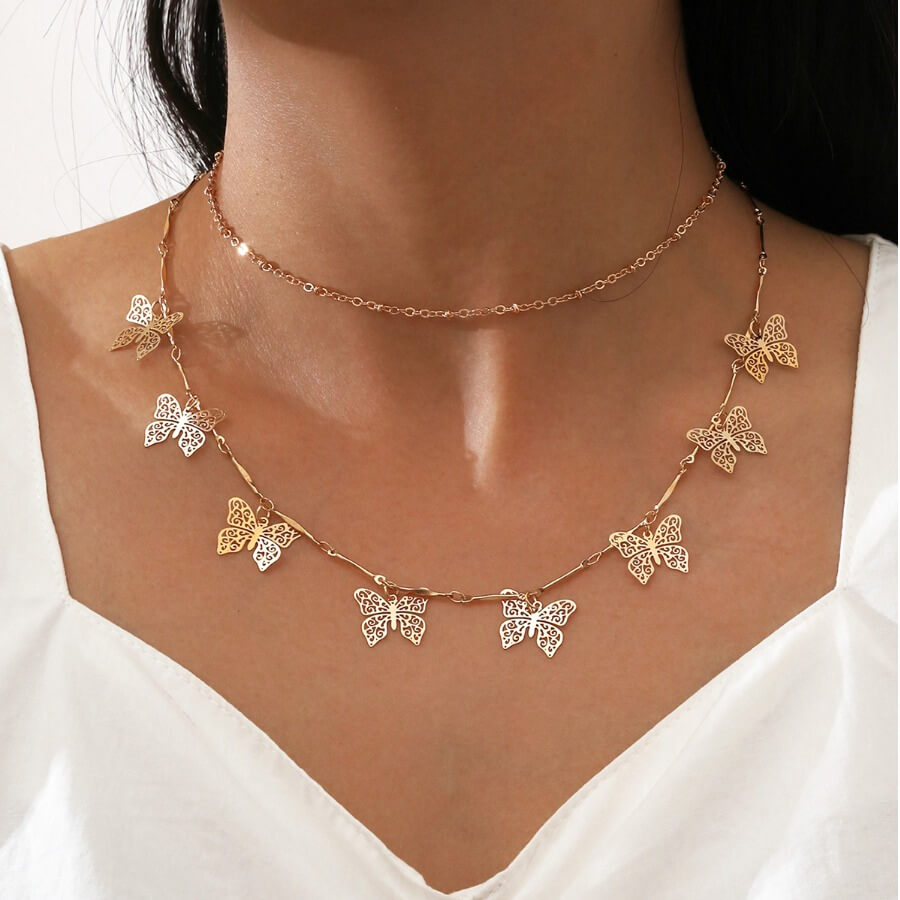 

Lovely Sweet Butterfly Gold Necklace