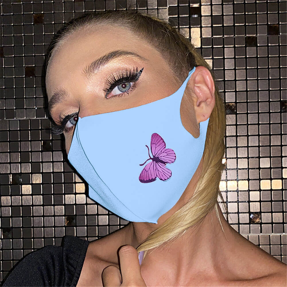 

Lovely Casual Butterfly Print Blue Face Mask