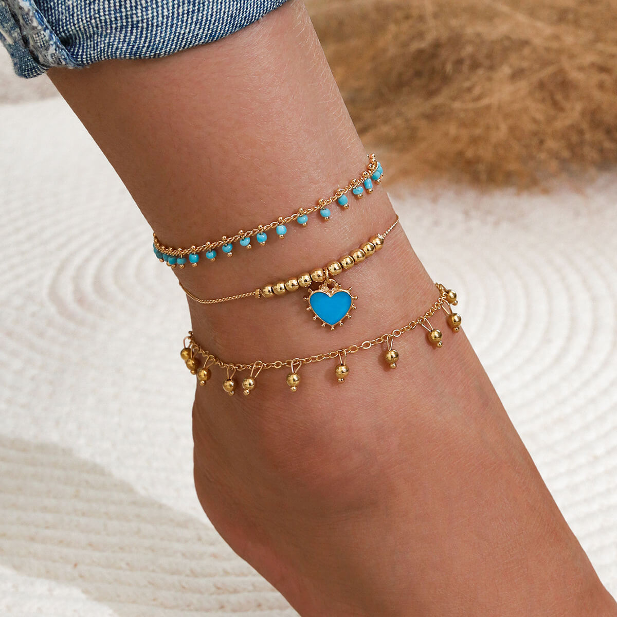 

Lovely Chic Heart-shaped Tassel Design Gold Body Chain