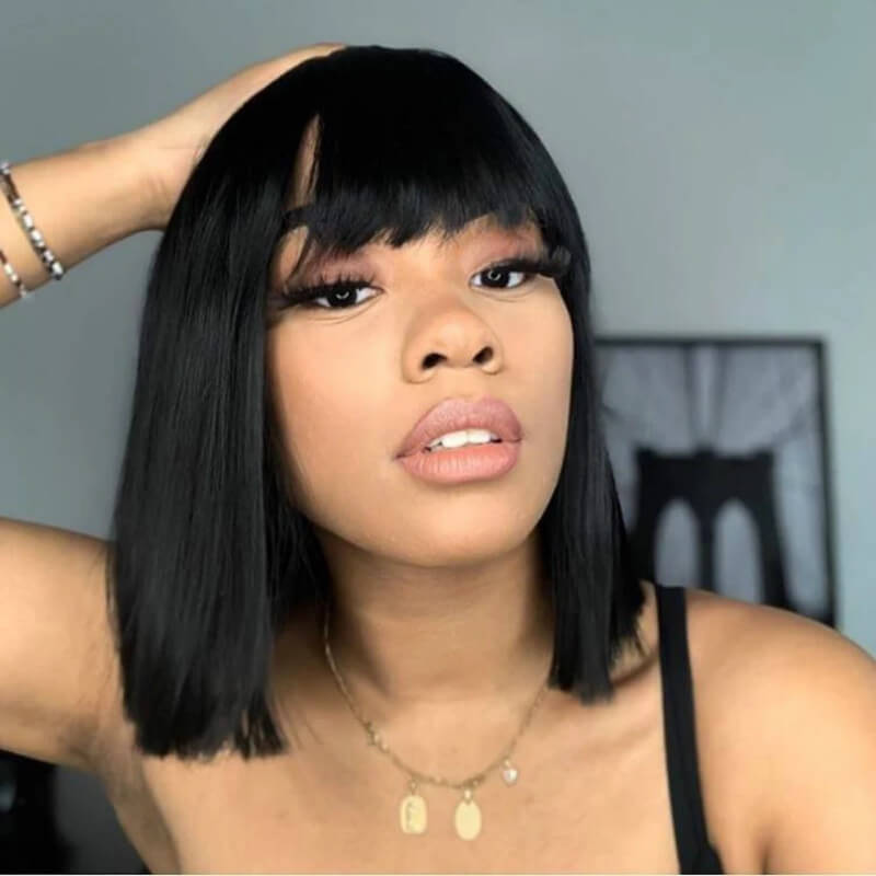 

Lovely Casual Short Straight Black Wig