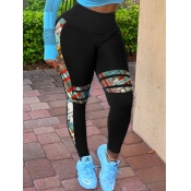 Lovely Chic Striped Patchwork Black Pants