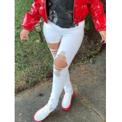 LW Street High-waisted Ripped White Jeans
