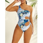 Lovely Casual Bandage Hollow-out Design Tie-dye Bl
