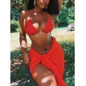 Lovely Sexy Backless Bandage Design Jacinth Two-pi