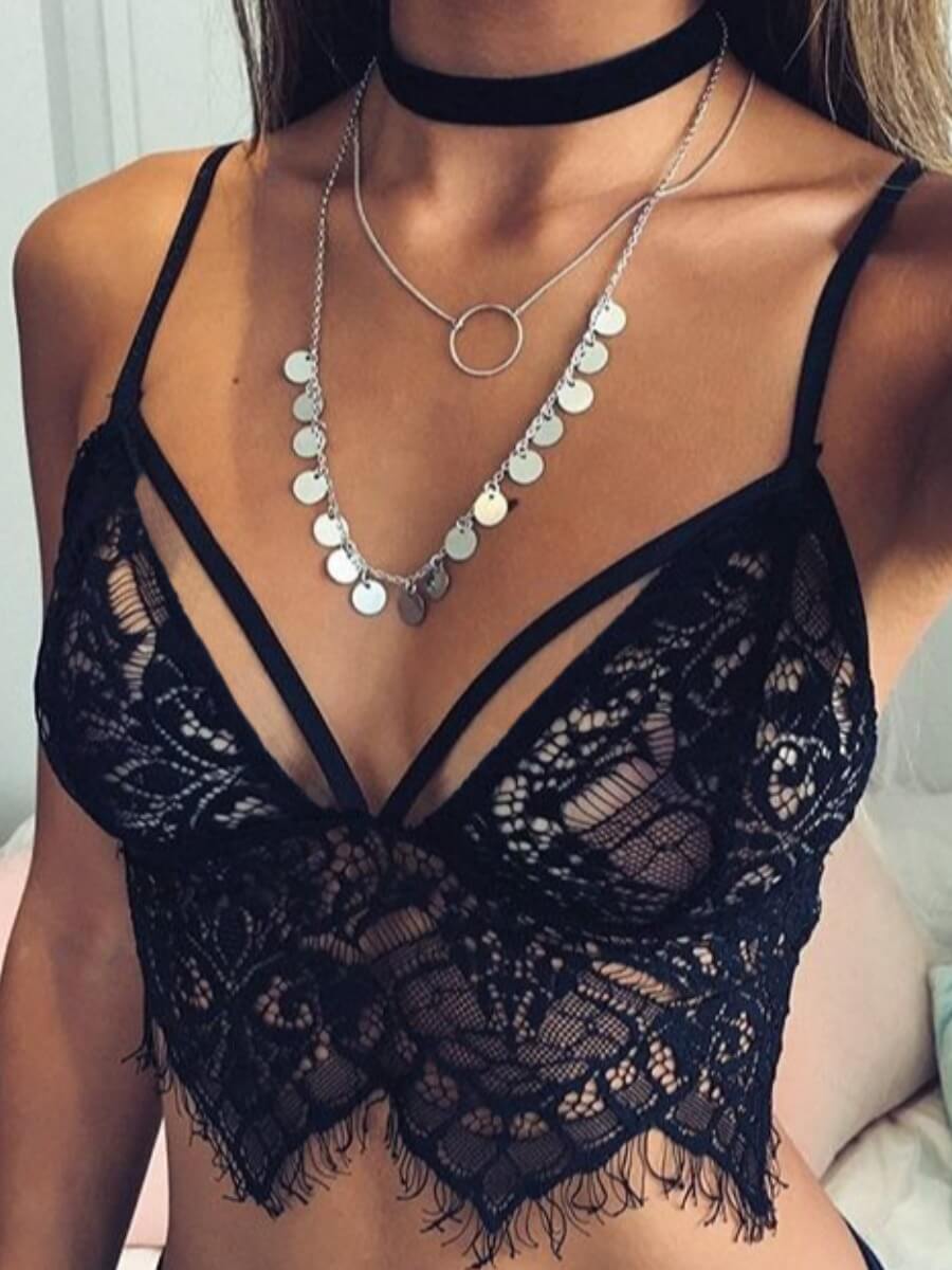 

Lovely Sexy Mesh Hollow-out Black Corset