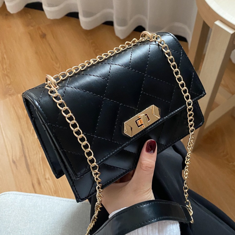 

Lovely Casual Chain Strap Black Crossbody Bag