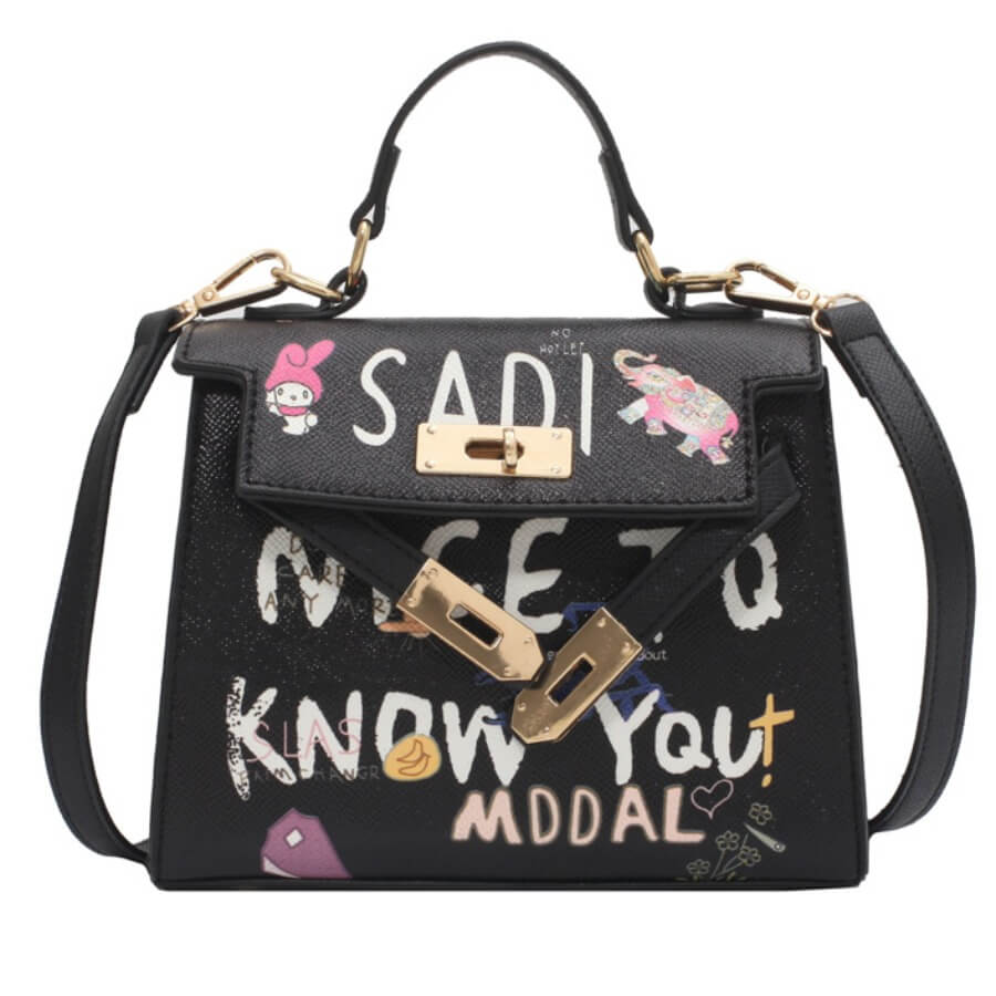 

Lovely Casual Letter Print Black Crossbody Bag