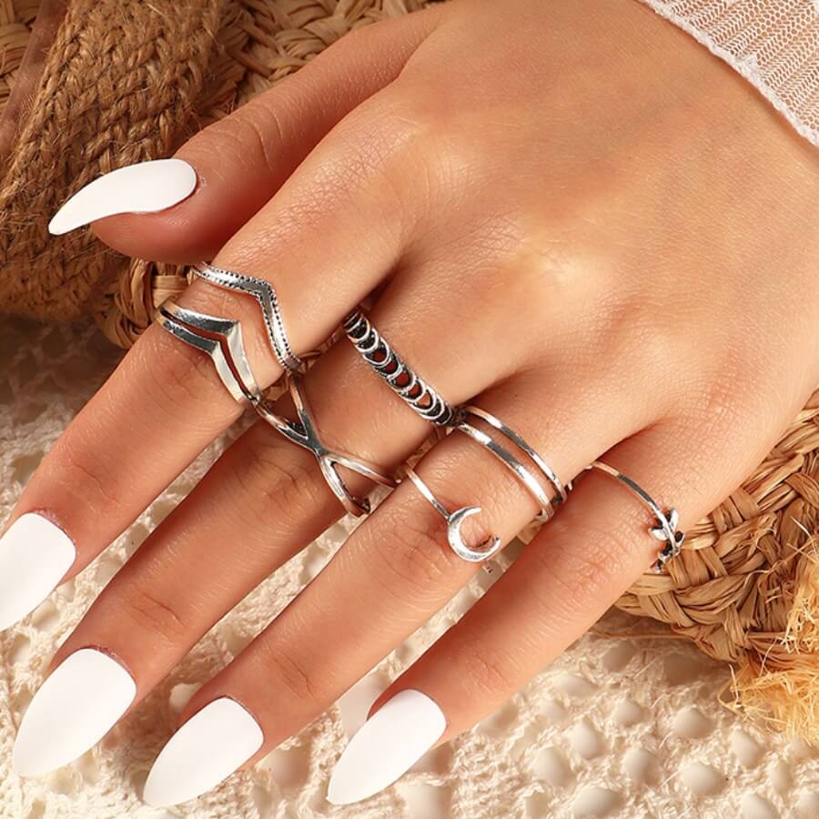 

Lovely Sweet 6 Set Silver Ring