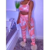 Lovely Street Tie-dye Drawstring Pink Plus Size Tw
