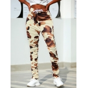 Lovely Street High-waisted Animal Print Apricot Pa