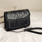 Lovely Casual Chain Decoration Black Crossbody Bag