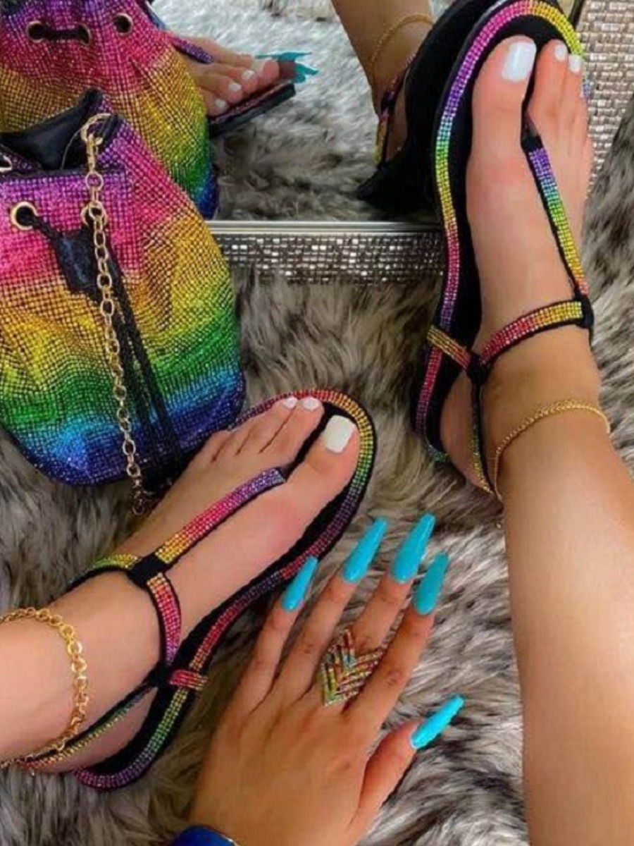 

Lovely Casual Tie-dye Black Sandals