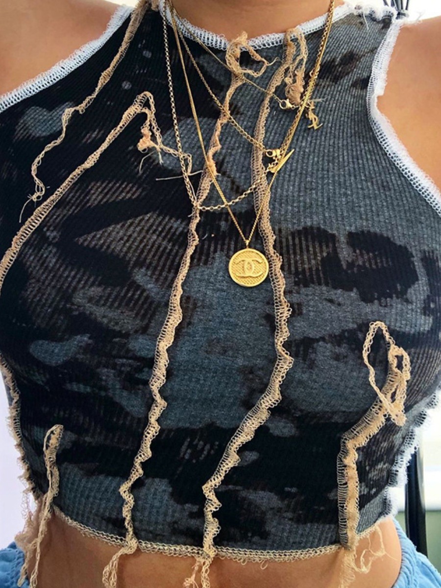 

Lovely Street Rib-Knit Striped Grey Camisole