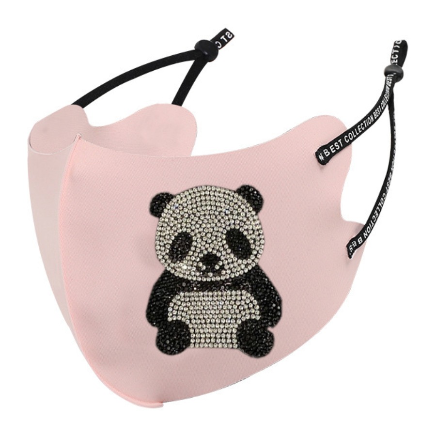 

Lovely Casual Sequined Panda Pink Face Mask