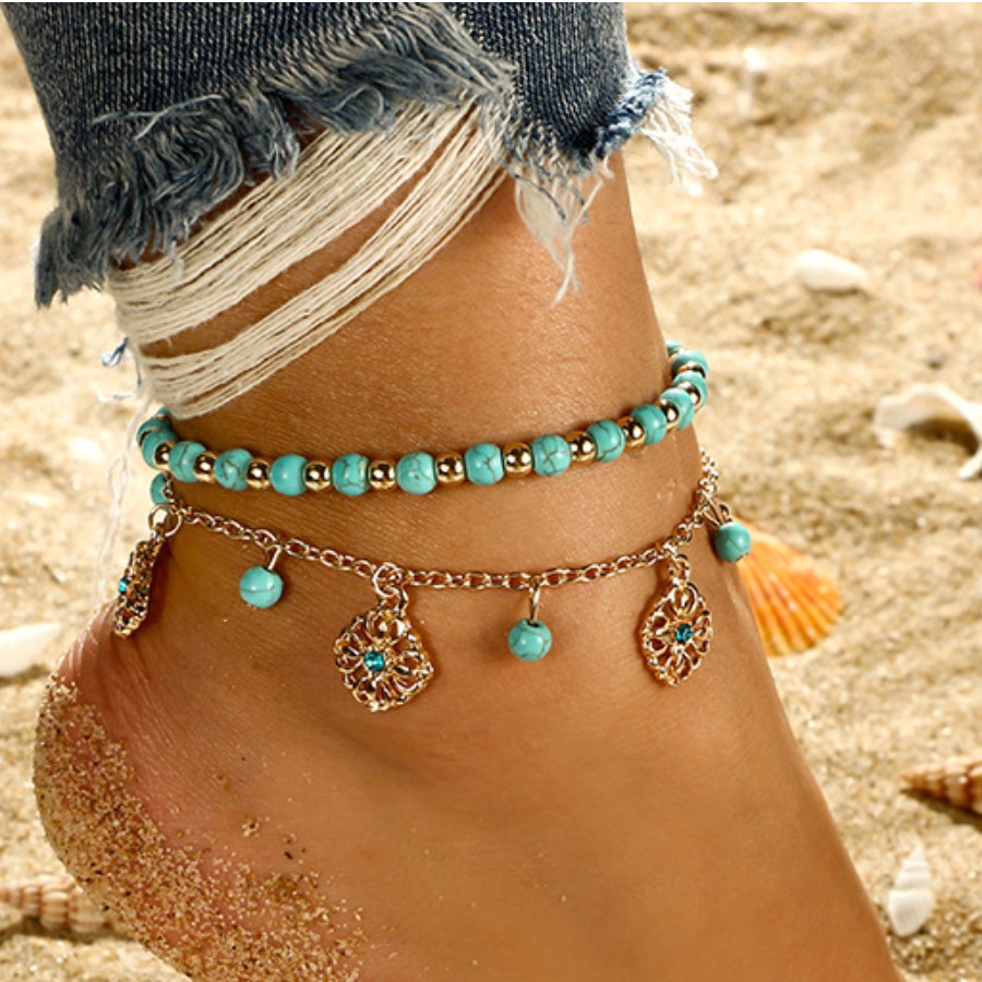

Lovely Casual Pearl Decoration Blue Body Chain