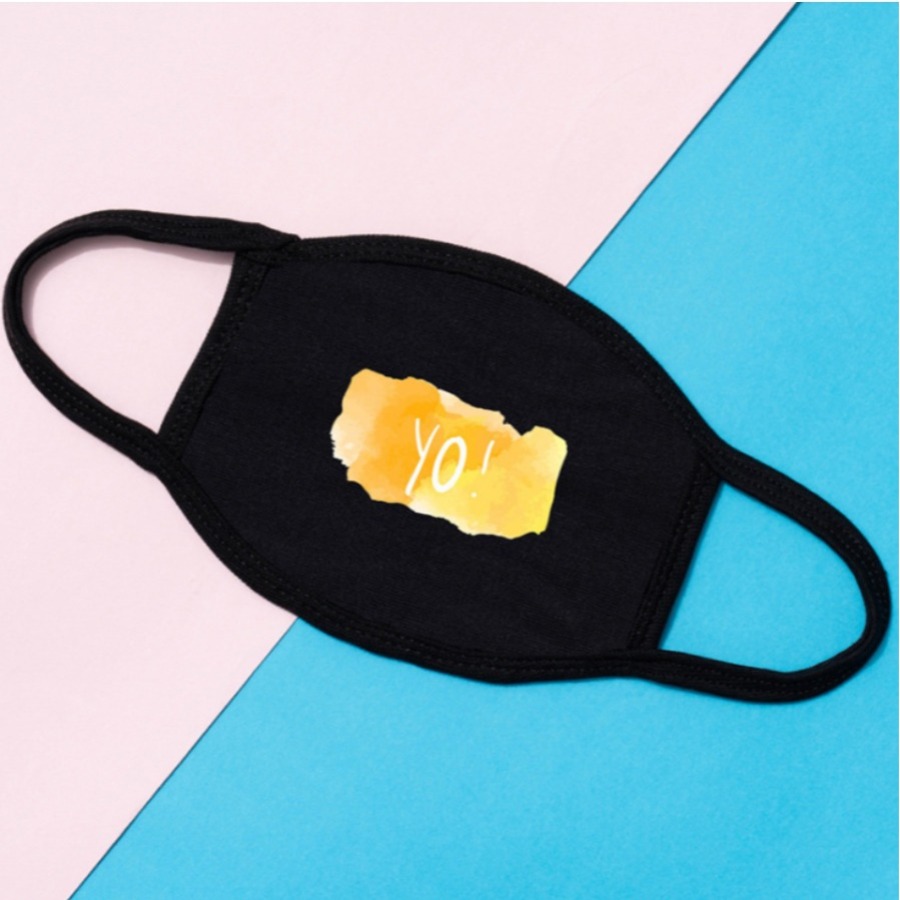 

Lovely Casual Letter Print Yellow Face Mask