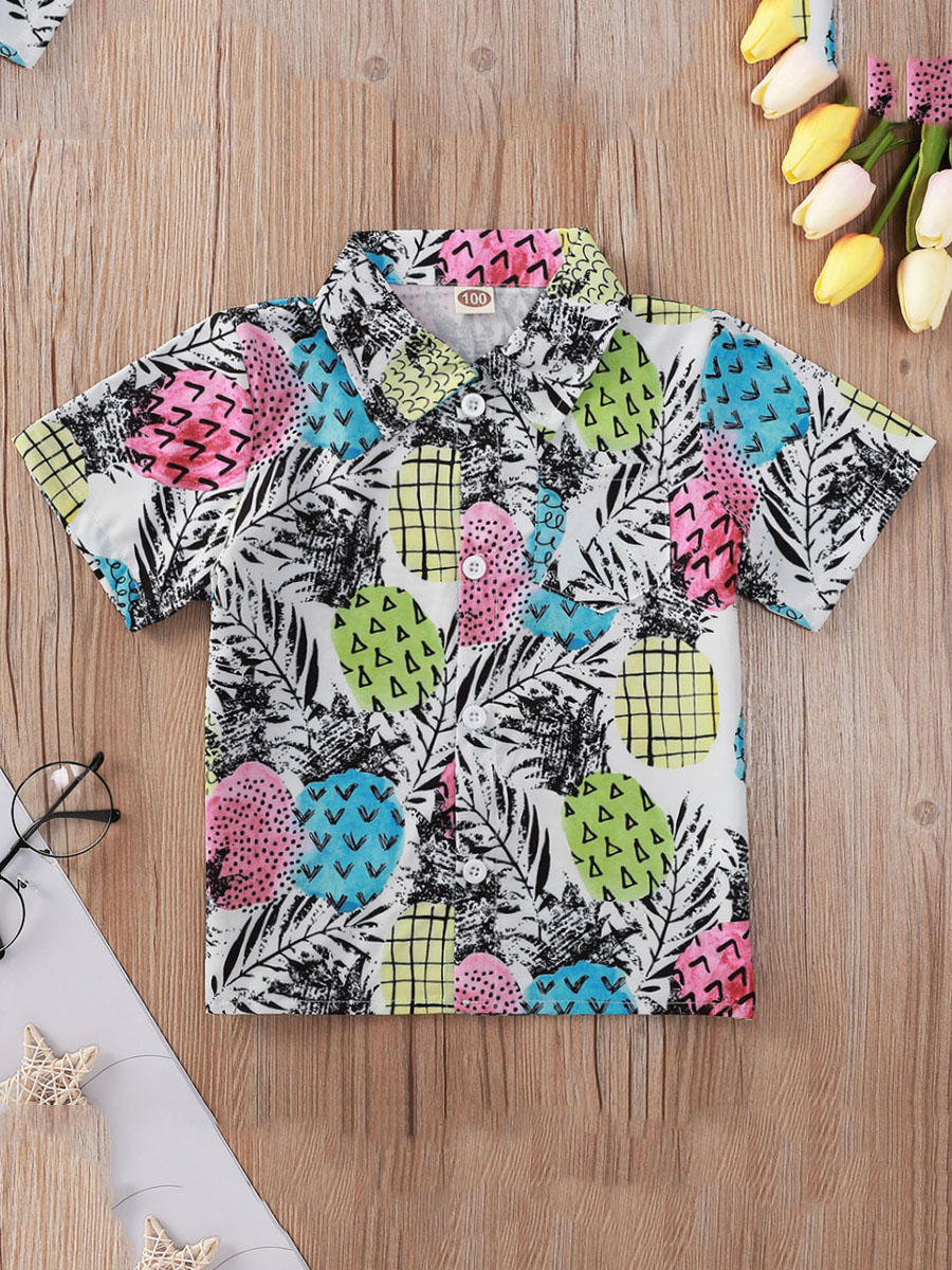 

Lovely Boy Boho Floral Plaid Print Multicolor Shirt, Multi