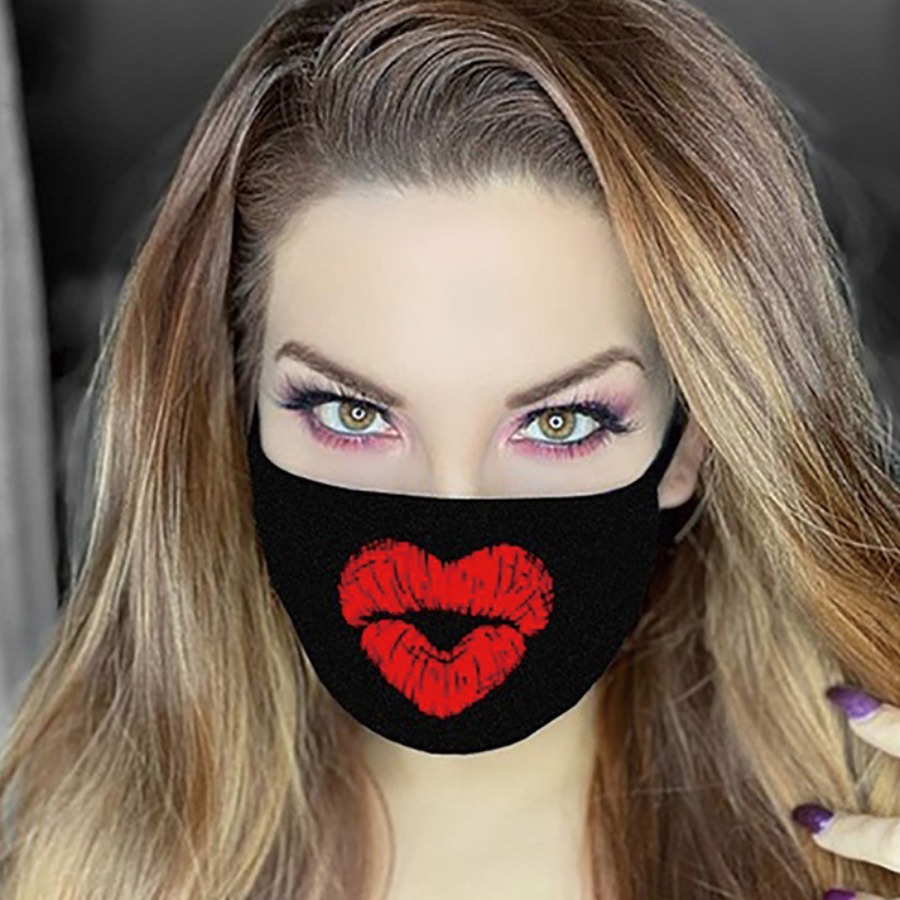 

Lovely Casual Lip Print Bright Red Face Mask