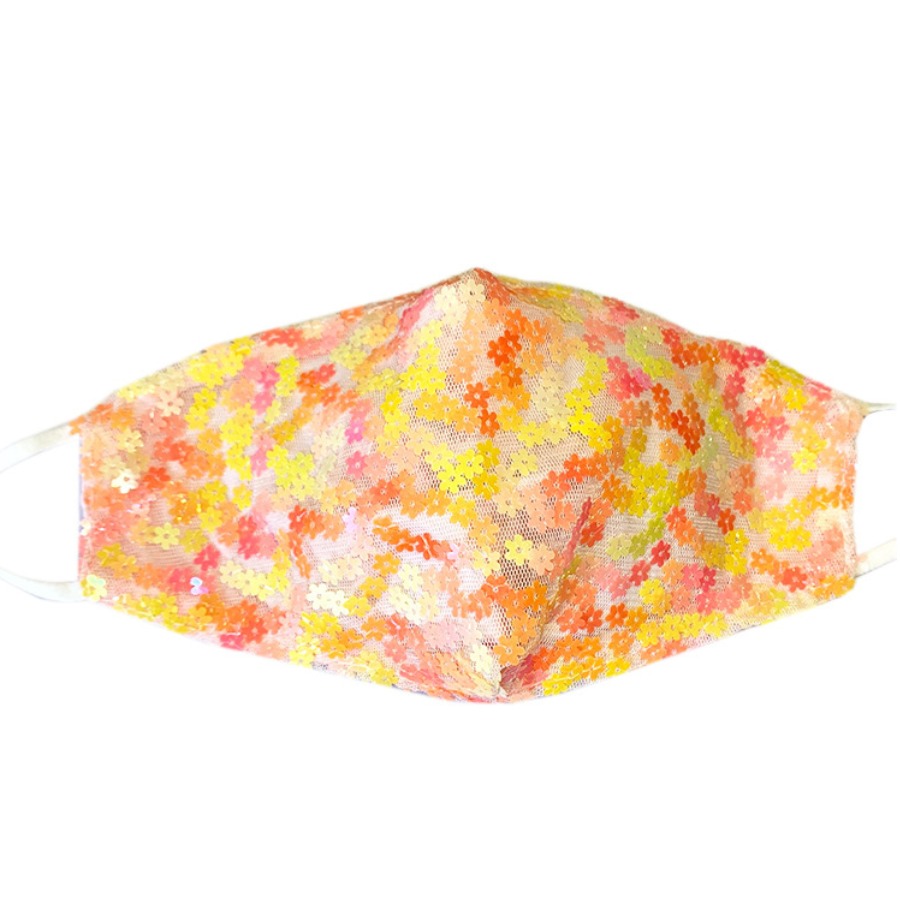 

Lovely Casual Floral Print Mesh Orange Face Mask