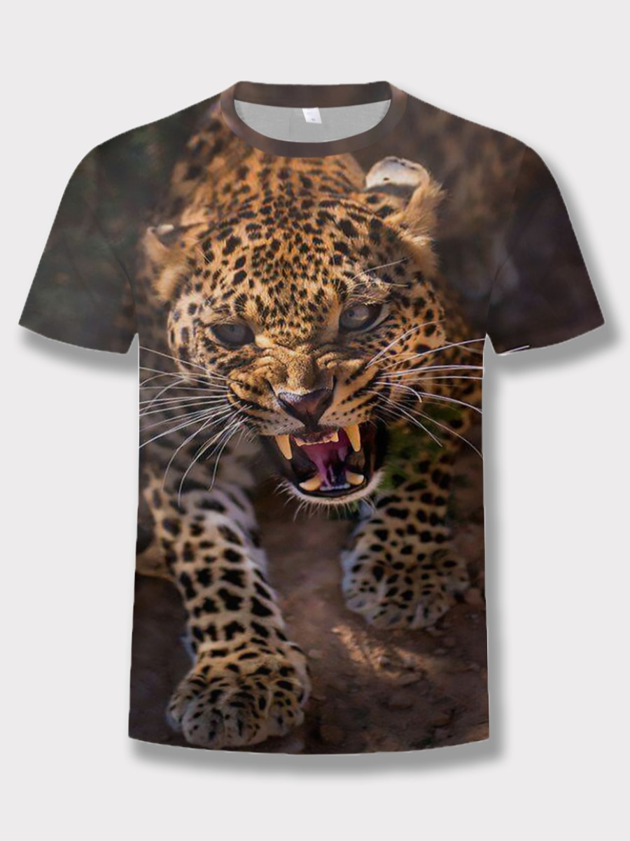 

Lovely Boy Casual Animal Print Dark Grey T-shirt