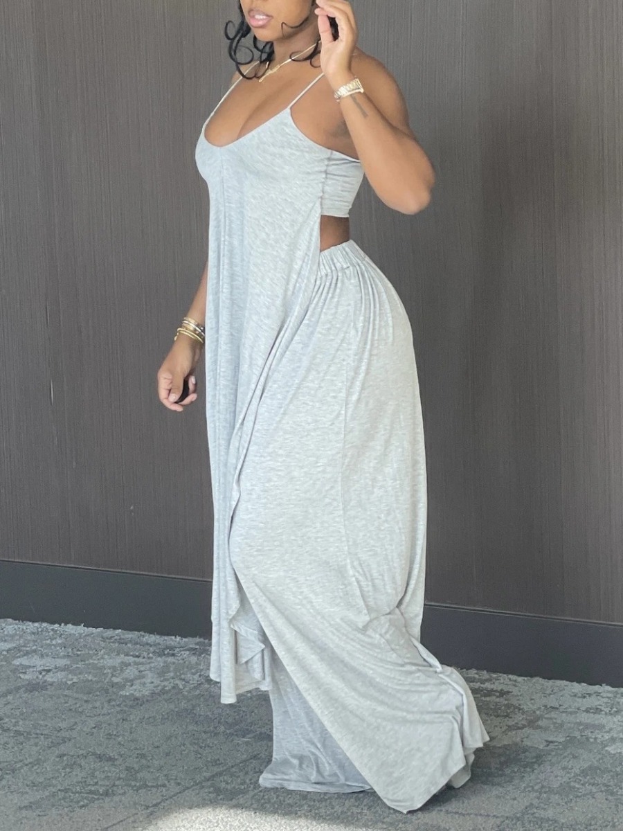 LW Cami Wide Leg Asymmetrical Stretchy Pants Set