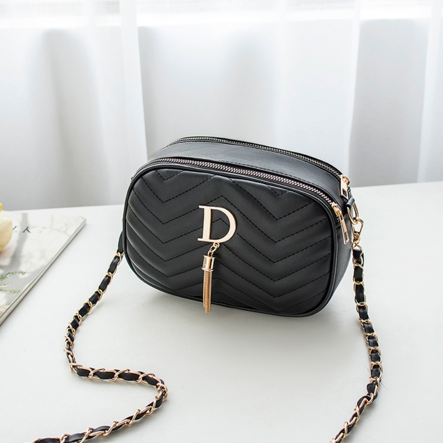 

Lovely Casual Metal Accessories Decoration Black Crossbody Bag