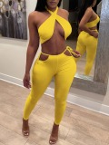 LW SXY Criss Cross Bandage Cut Out Design Pants Set