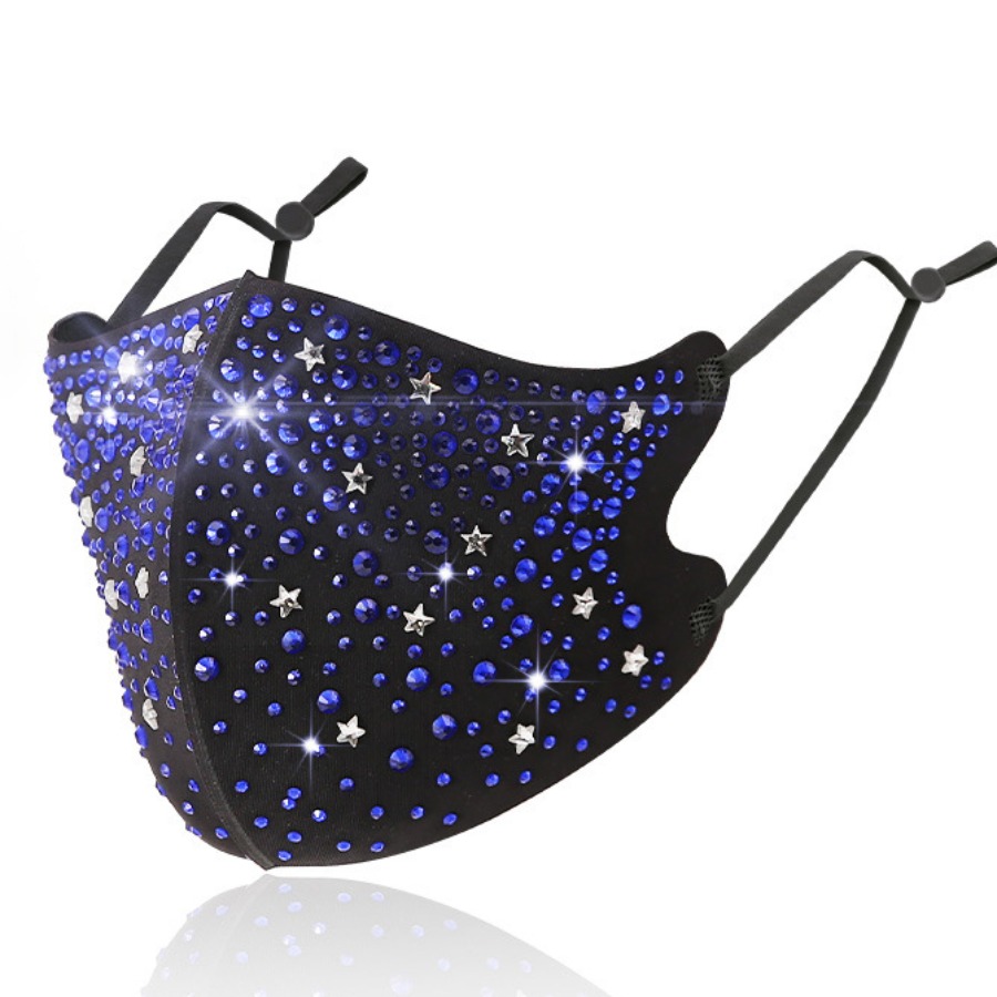 

Lovely Casual Sequined Star Deep Blue Face Mask