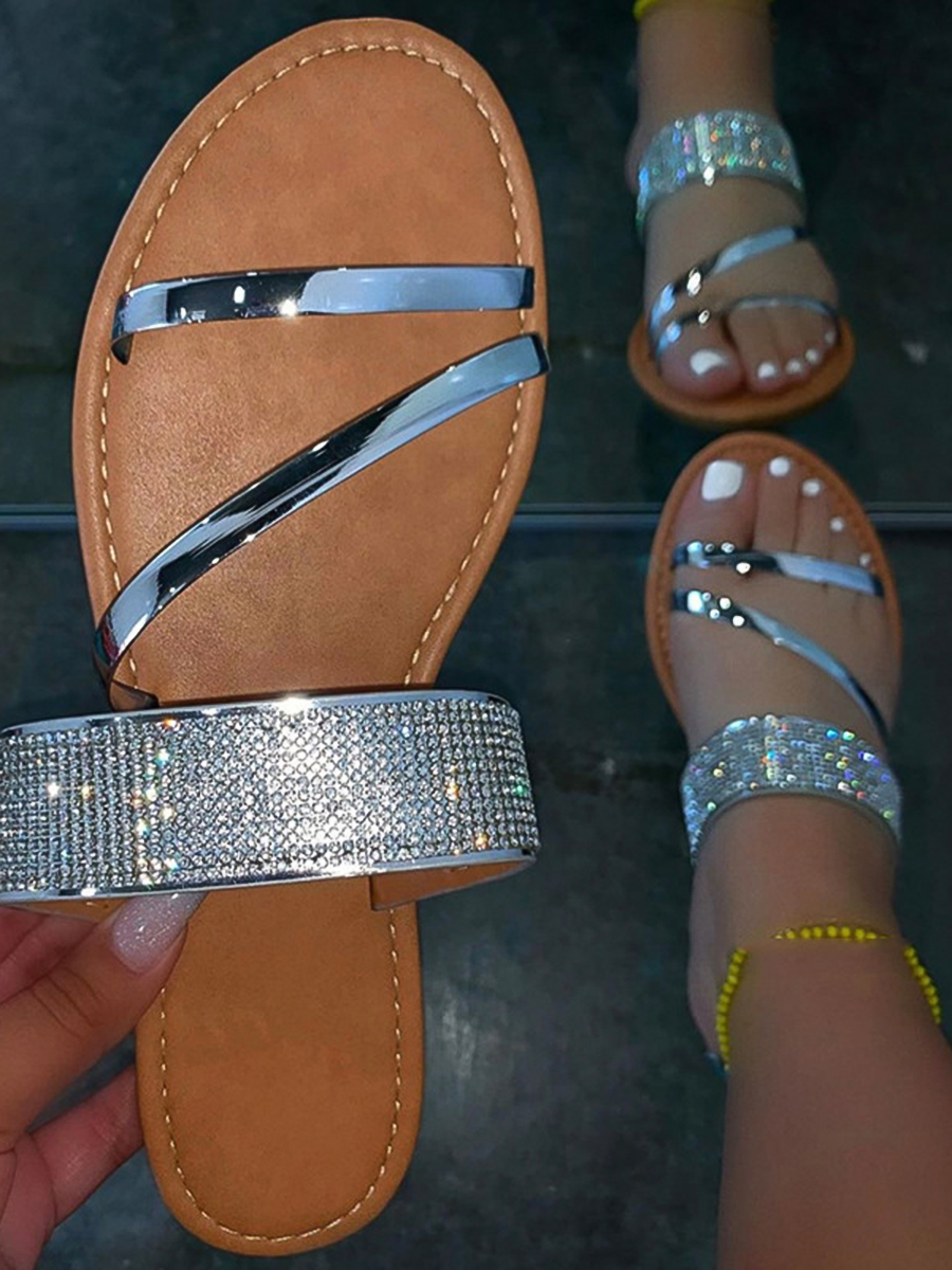 

LW Street Sequined Silver Sandals