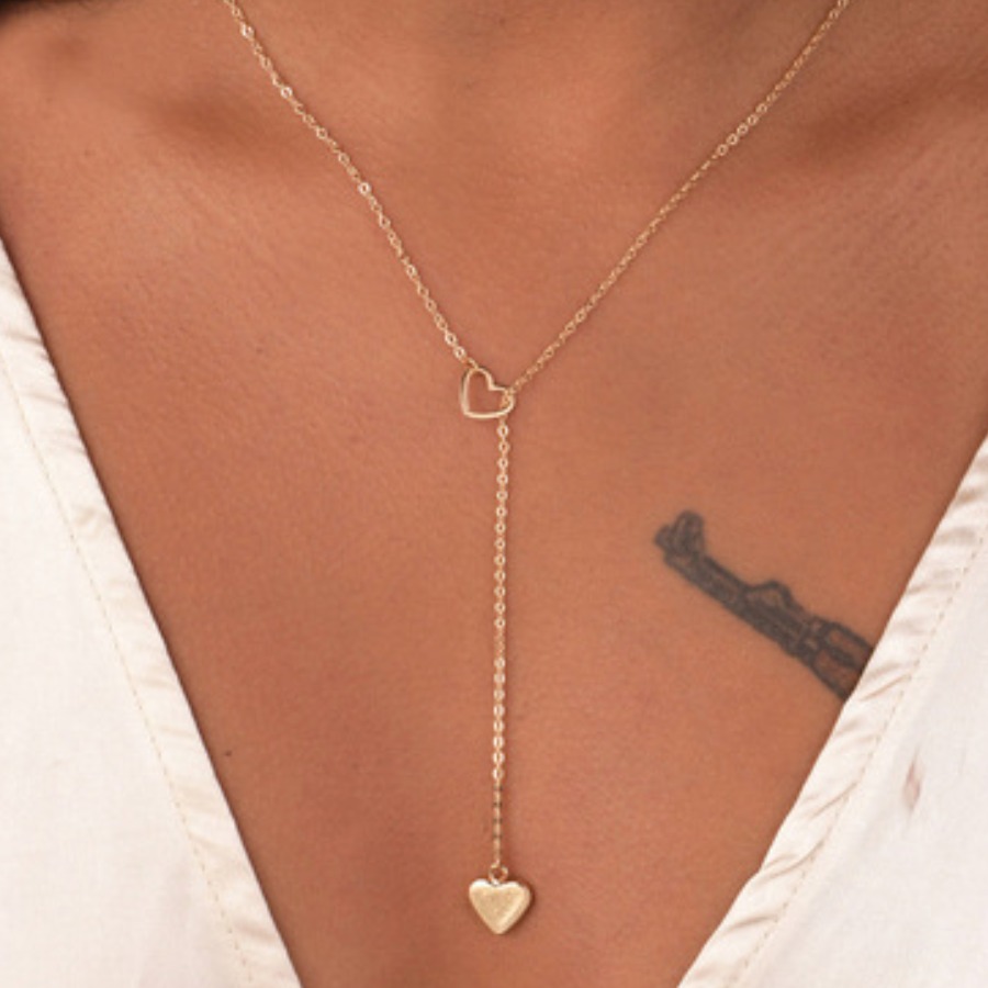 

Lovely Casual Heart-shaped Decoration Gold Necklace