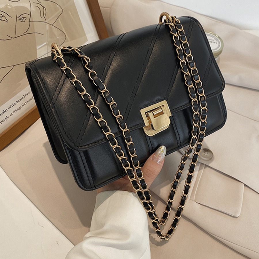 

Lovely Casual Chain Strap Black Crossbody Bag