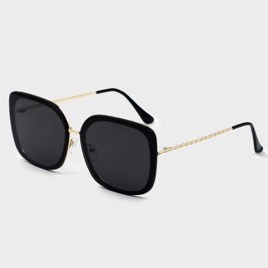 

Lovely Casual Metal Accessories Decoration Black Sunglasses
