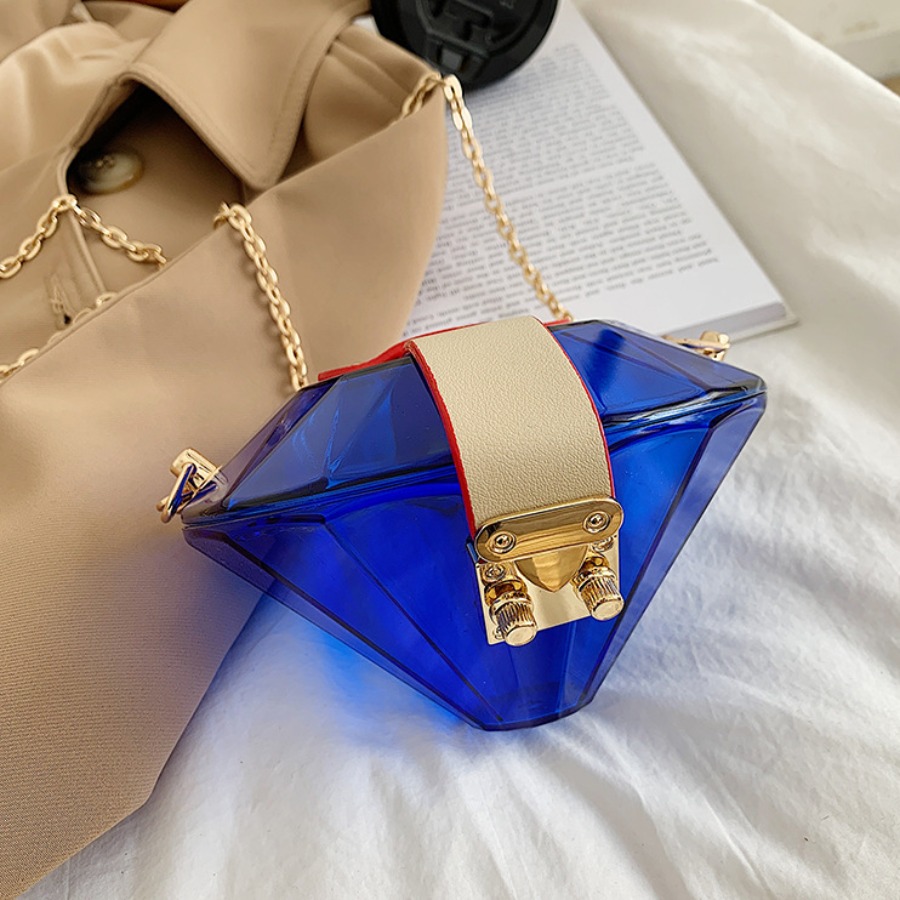 

Lovely Casual Chain Strap Blue Crossbody Bag