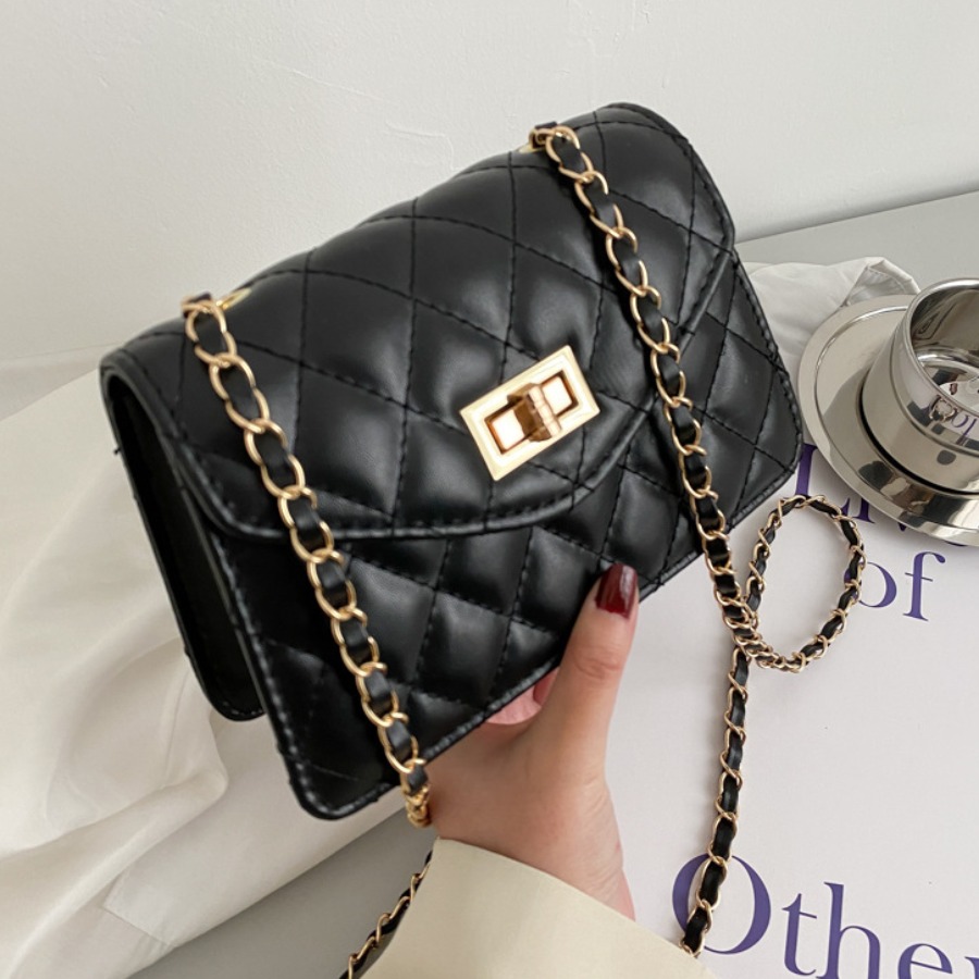 

Lovely Casual Chain Strap Black Crossbody Bag