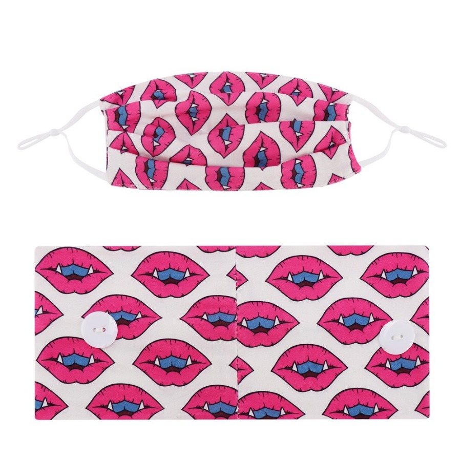 

Lovely Casual Lip Print Pink Face Mask And Headband Set