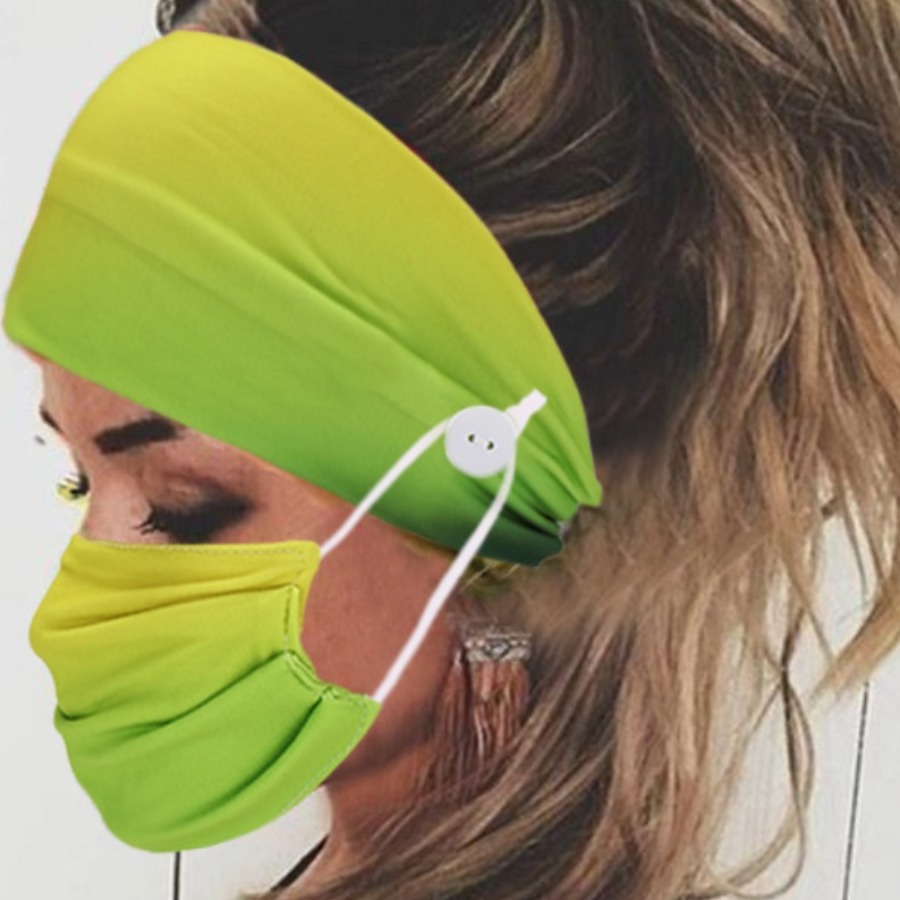 

Lovely Casual Gradient Green Face Mask And Headband Set
