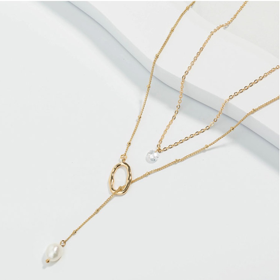 

Lovely Casual O-ring Decoration Gold Double-layer Necklace