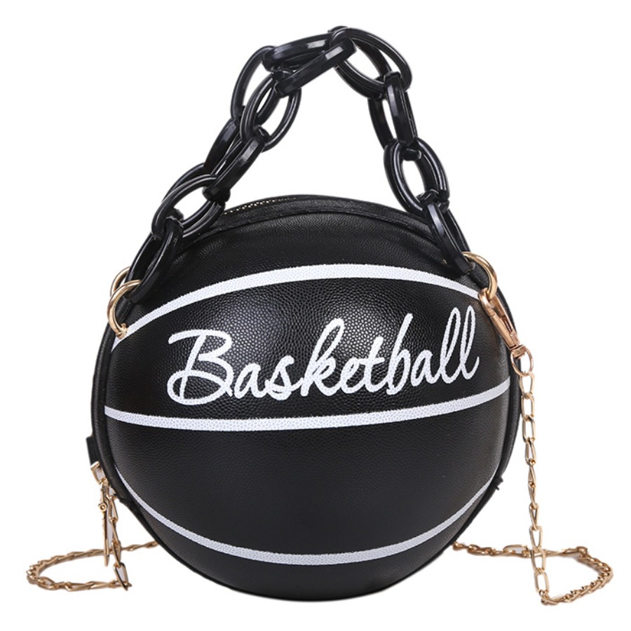 

Lovely Street Letter Print Chain Strap Black Crossbody Bag