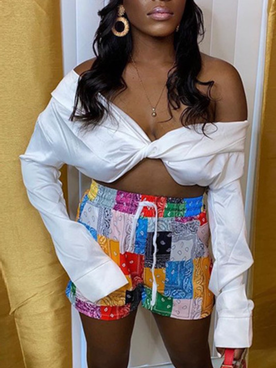 

Lovely Sexy Off The Shoulder Twisted White Blouse