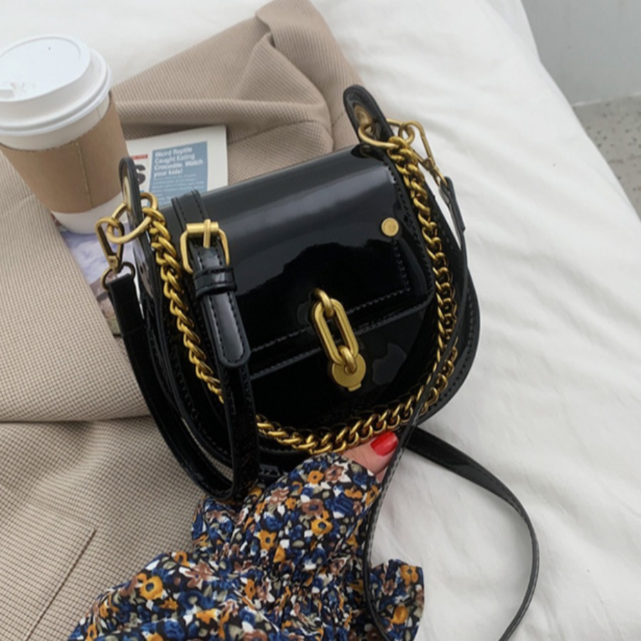 

Lovely Street Metal Accessories Decoration Black Crossbody Bag