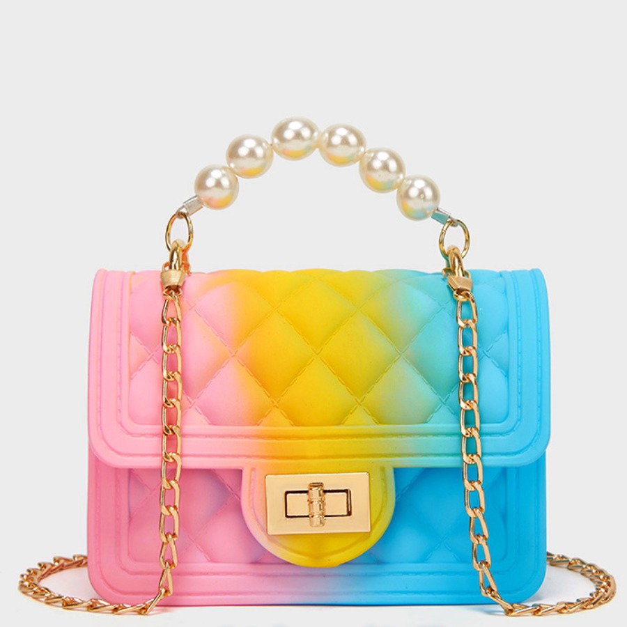 

LW Street Gradient Pearl Decoration Pink Crossbody Bags