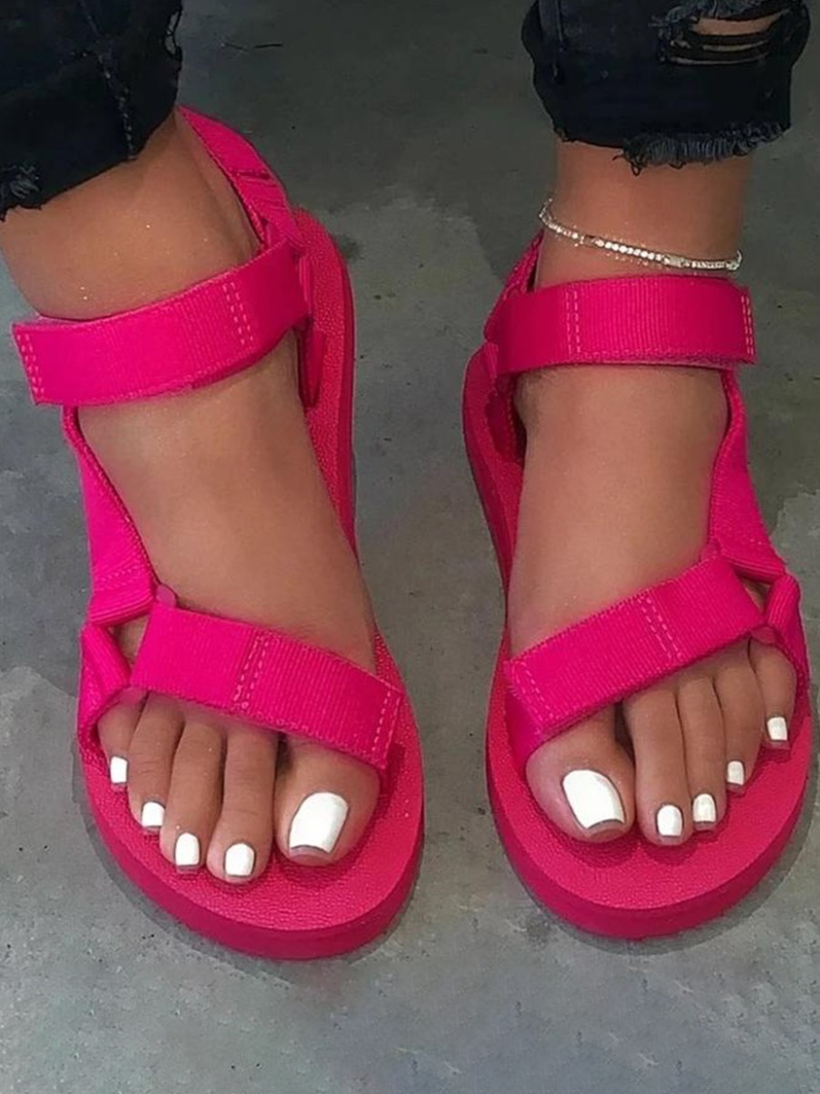 

Lovely Casual Bandage Design Rose Red Sandals