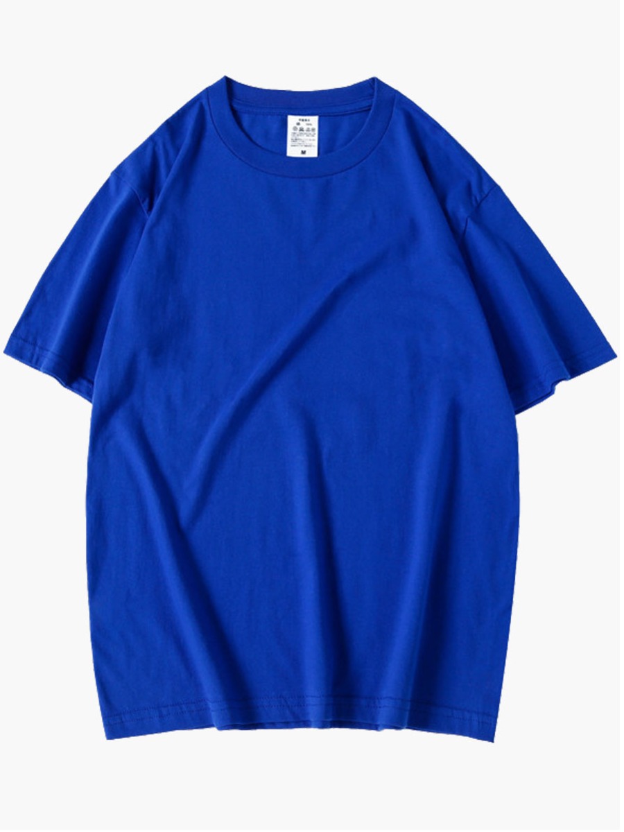 

Lovely Men Casual O Neck Dropped Shoulder Blue T-shirt